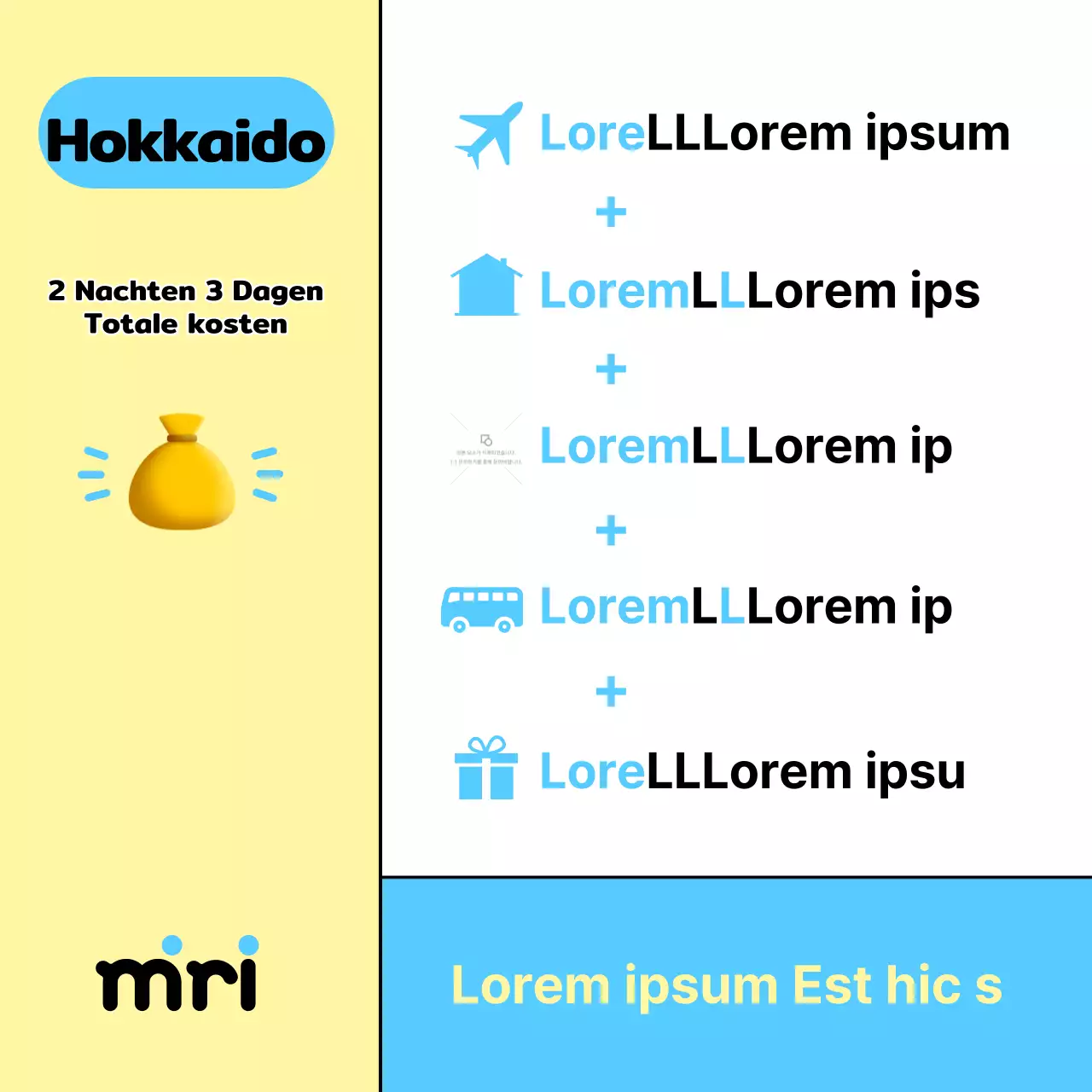 Reistips voor overzeese reizen in geel en lichtblauw