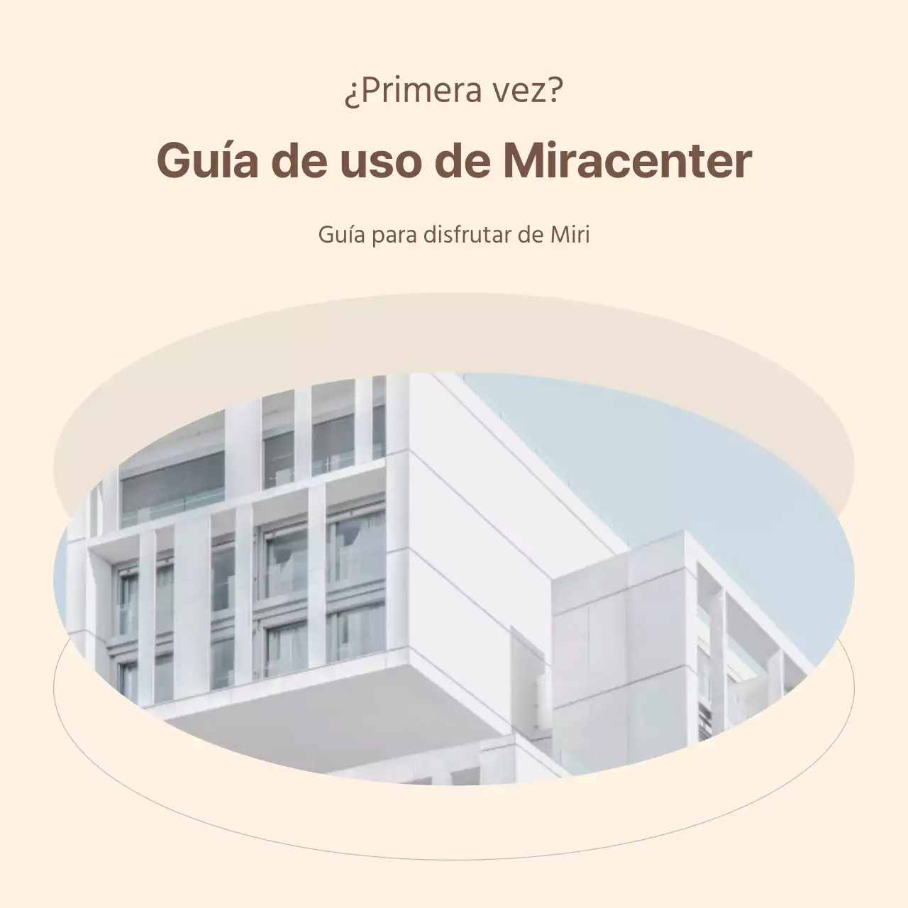 Guía del usuario para un centro sencillo con fondo marfil