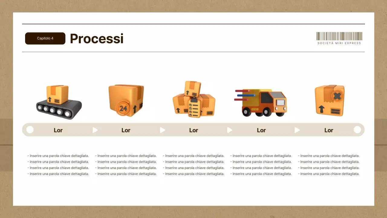 Semplice business plan di un'azienda di corrieri in marrone e beige