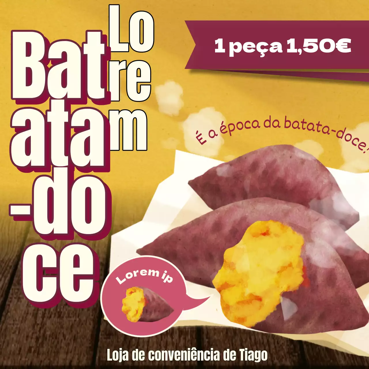 Promover a batata-doce amarela, um petisco de inverno muito giro