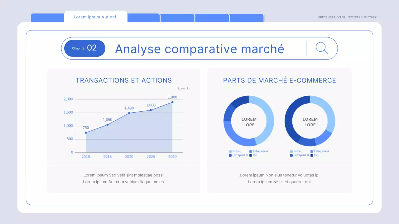 Un rapport d'étude de marché minimaliste en bleu clair