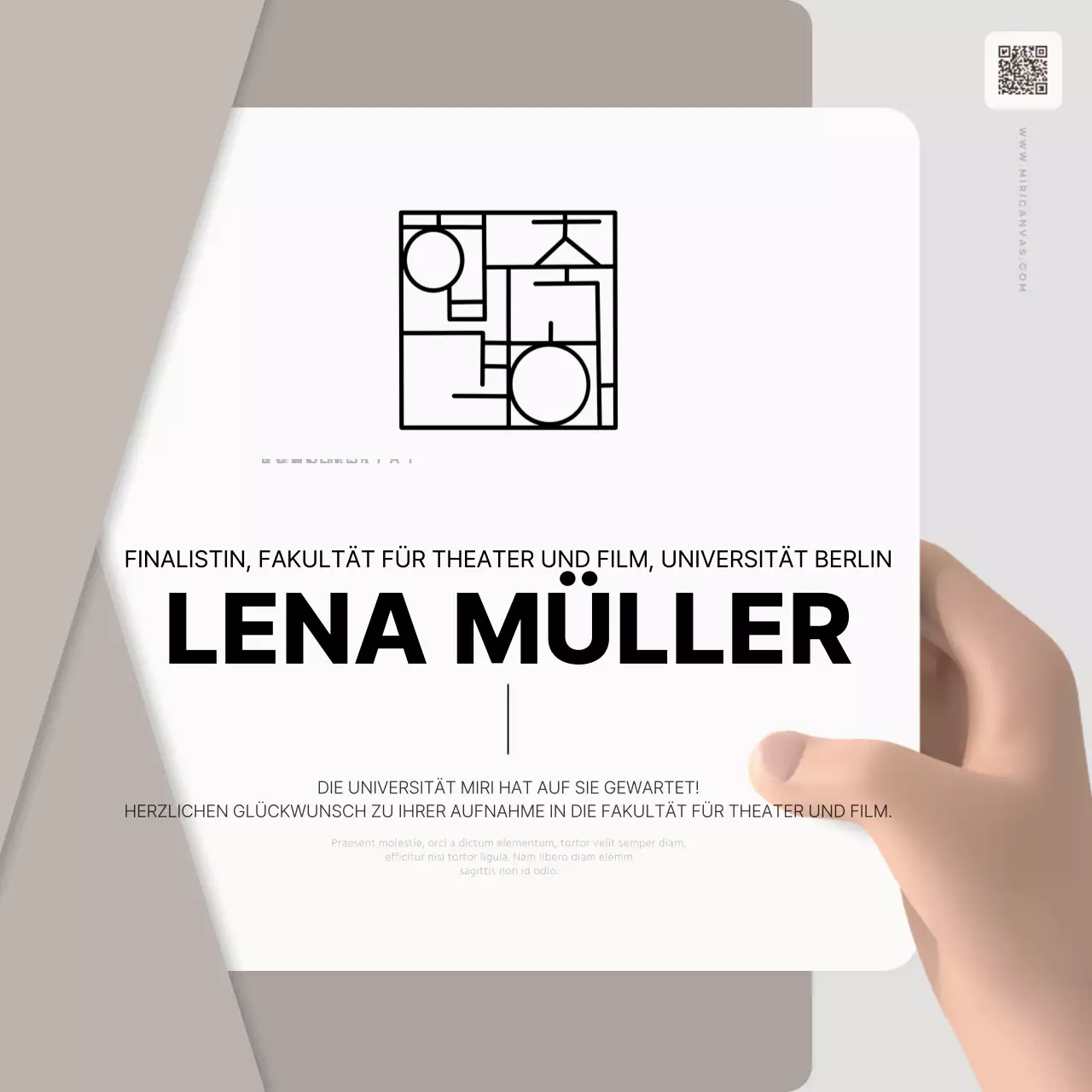 Stilvolle weiße und beigefarbene Annahmeerklärungen