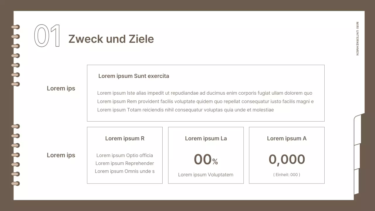 Einfacher, gebrandeter Eventplaner in Braun