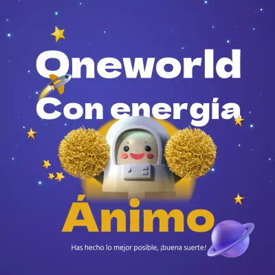 Un bonito poste azul marino y amarillo para animar a los examinandos