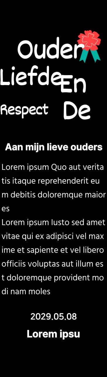 Moederdag kalligrafie met rode anjer illustratie