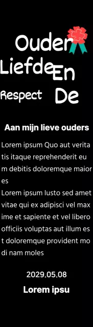 Moederdag kalligrafie met rode anjer illustratie