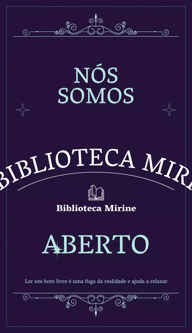 Um layout de tipo de letra inglês arrojado e elementos gráficos glamorosos, curvos e decorativos para promover a sua biblioteca.