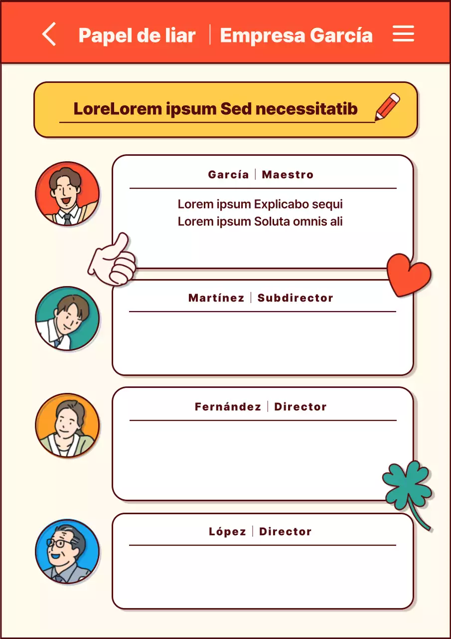 Correo corporativo de papel de fumar con un toque de naranja y amarillo