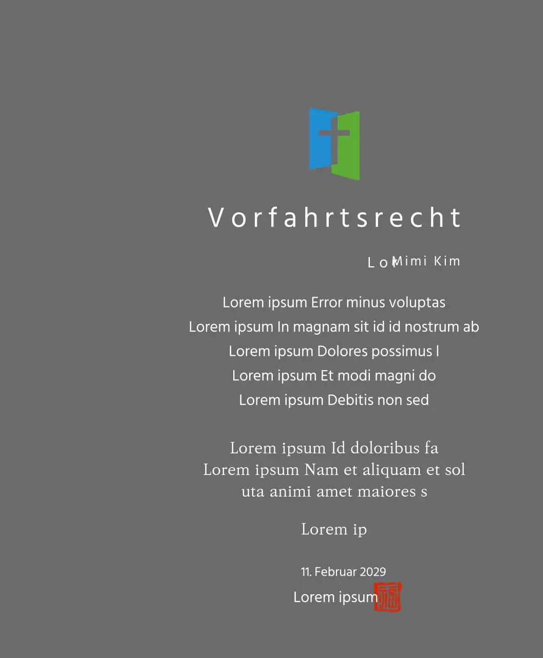 Plakette mit Kirchenlogo Konzept