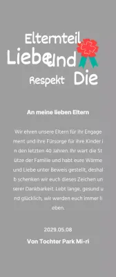 Kalligraphie zum Muttertag mit roter Nelke Illustration