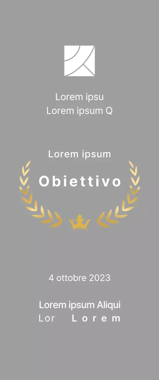 Targa per il vincitore del concorso con illustrazione delle linee di alloro e della corona