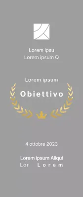 Targa per il vincitore del concorso con illustrazione delle linee di alloro e della corona