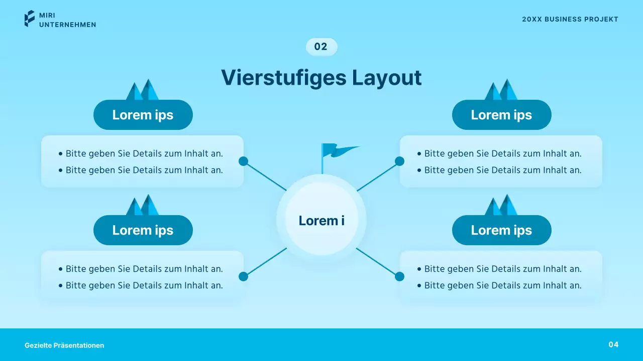 Einfache Geschäftspräsentationen in Blau