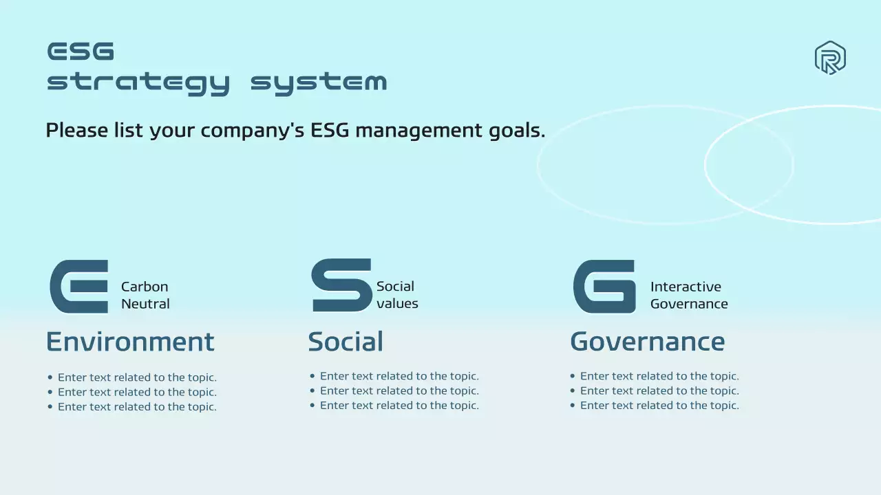 블루 모던 Esg 보고서 문서 프레젠테이션