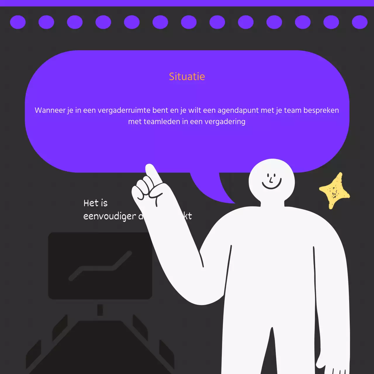 Promoot eenvoudig zakelijk Engels in zwart-wit en paars