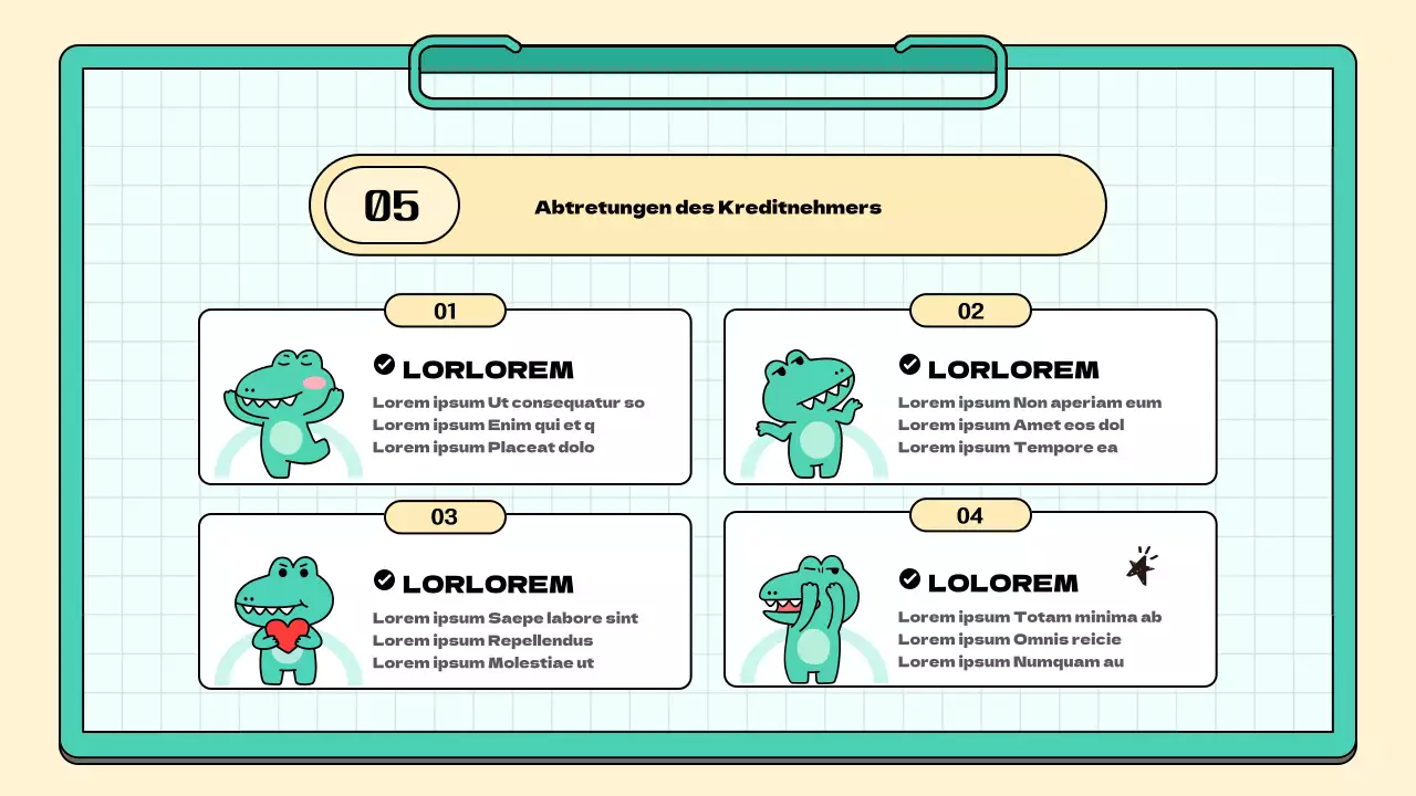 Ein einfacher Bericht über die Sitzung der Marketingstudie für mintfarbene und gelbe Unterstützer