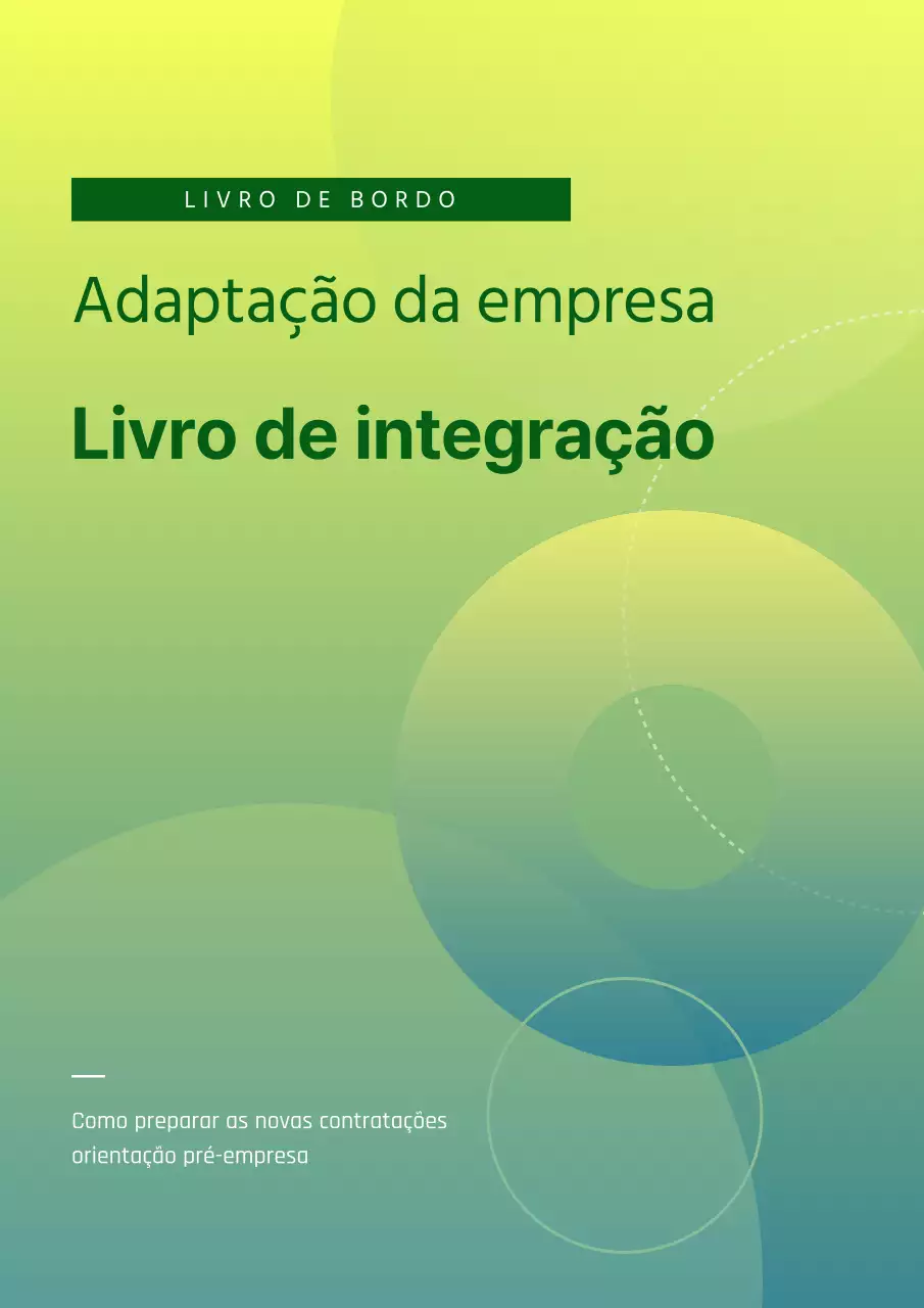 Capa geométrica amarela e verde das directrizes da empresa