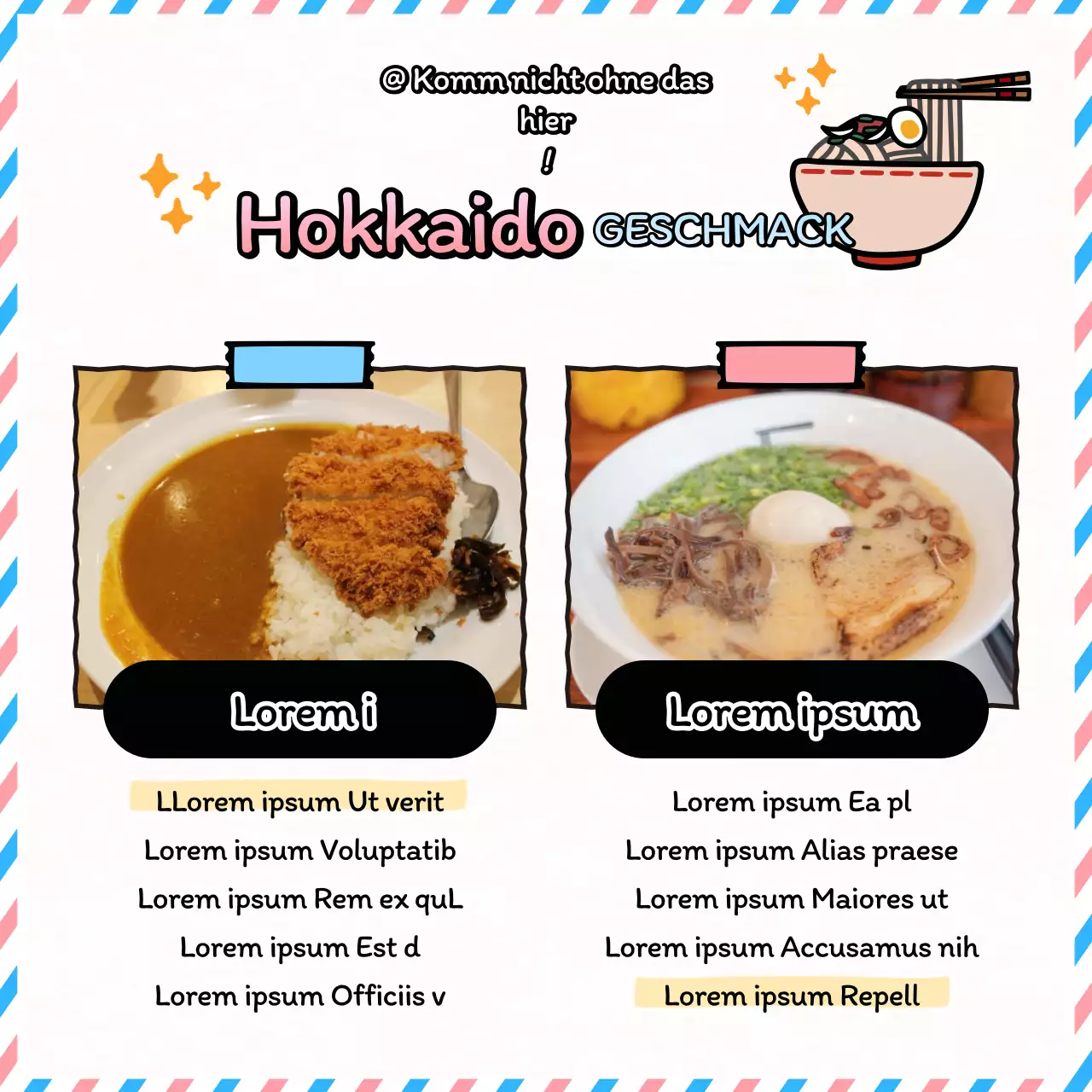 Ein rosa und hellblauer Reiseführer für Japan