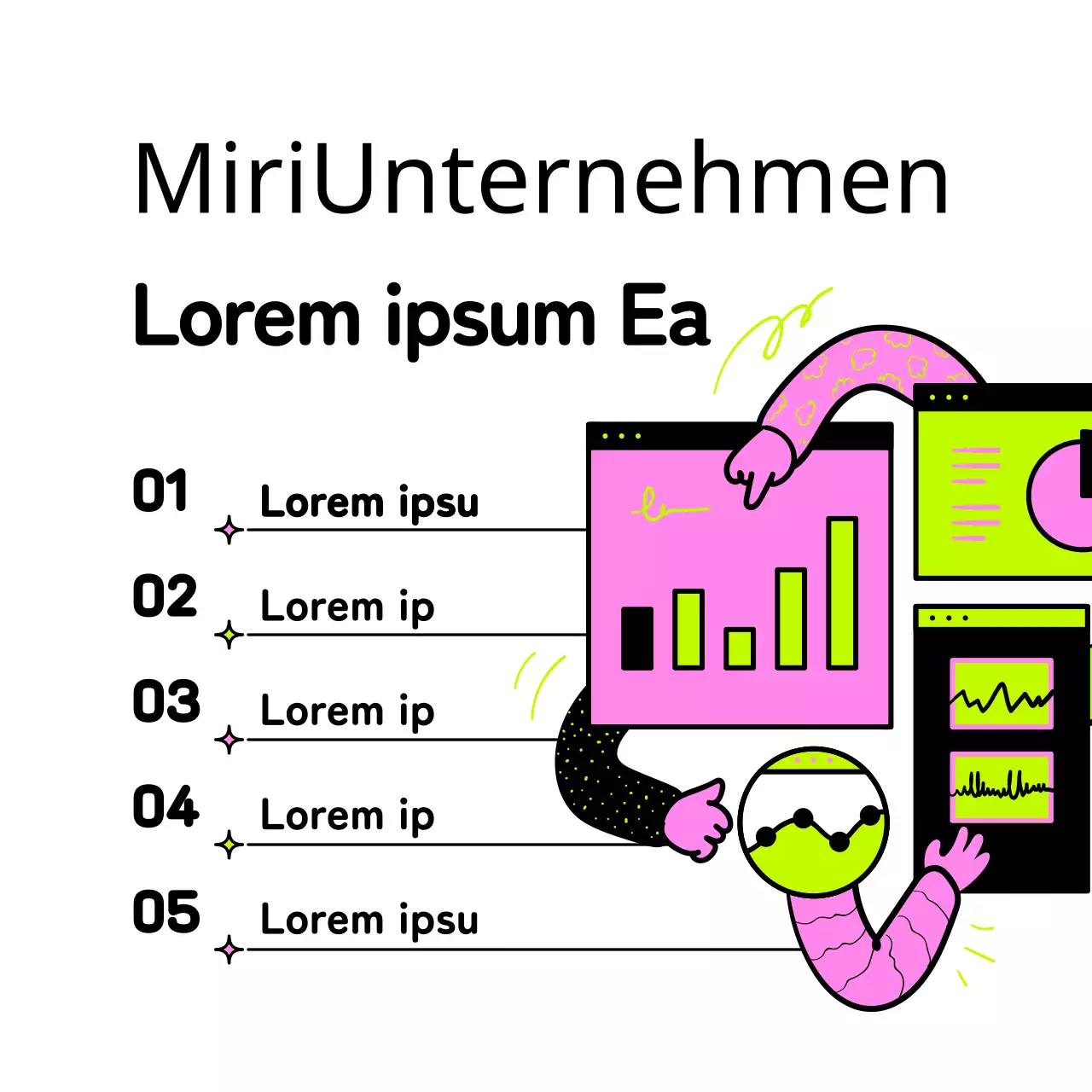 Werbung für einen unternehmensinternen Wettbewerb mit einem Pop-Art-Look in Pink und Neon