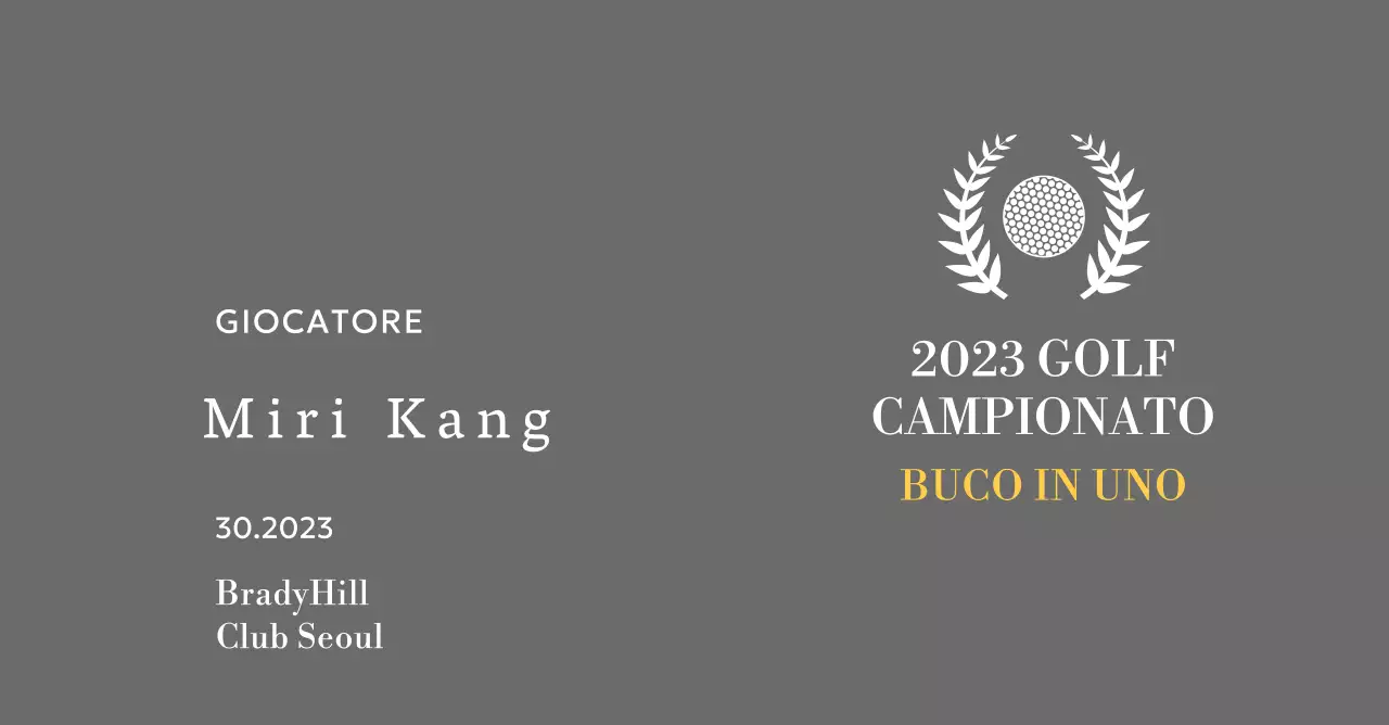 Targa per il vincitore del golf hole-in-one con illustrazione di pallina da golf e corona d'alloro