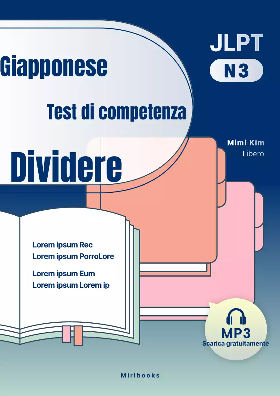 Libro di domande giapponese moderno in blu navy e arancione