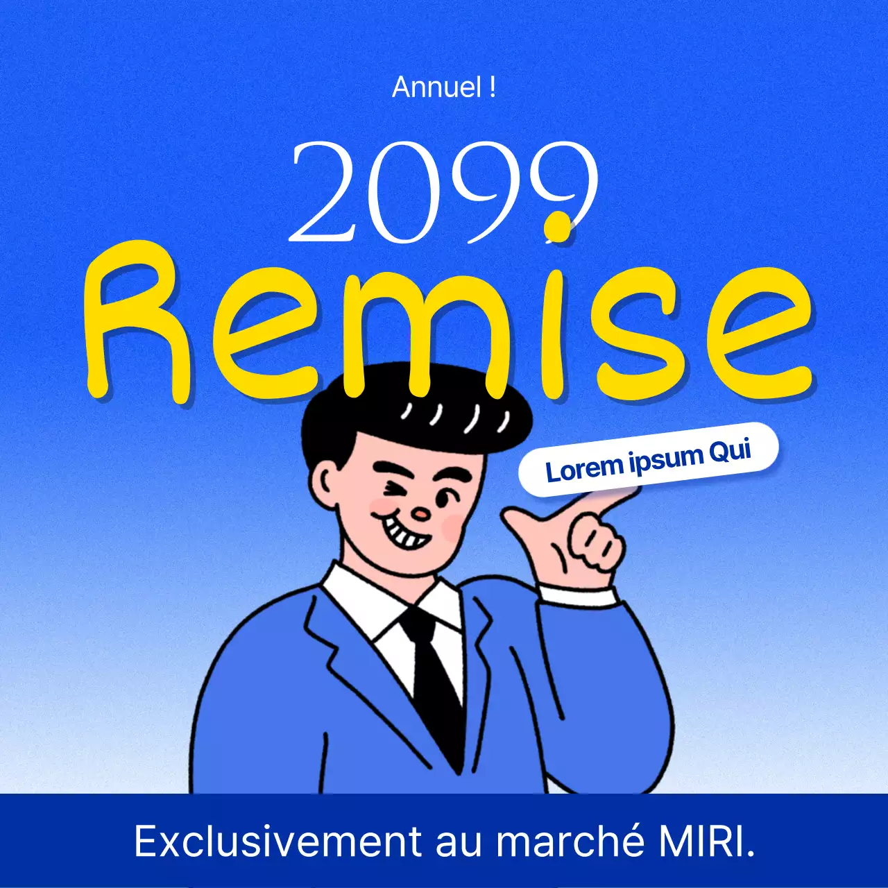 Promouvoir une parodie des annonces de réductions bleues et jaunes