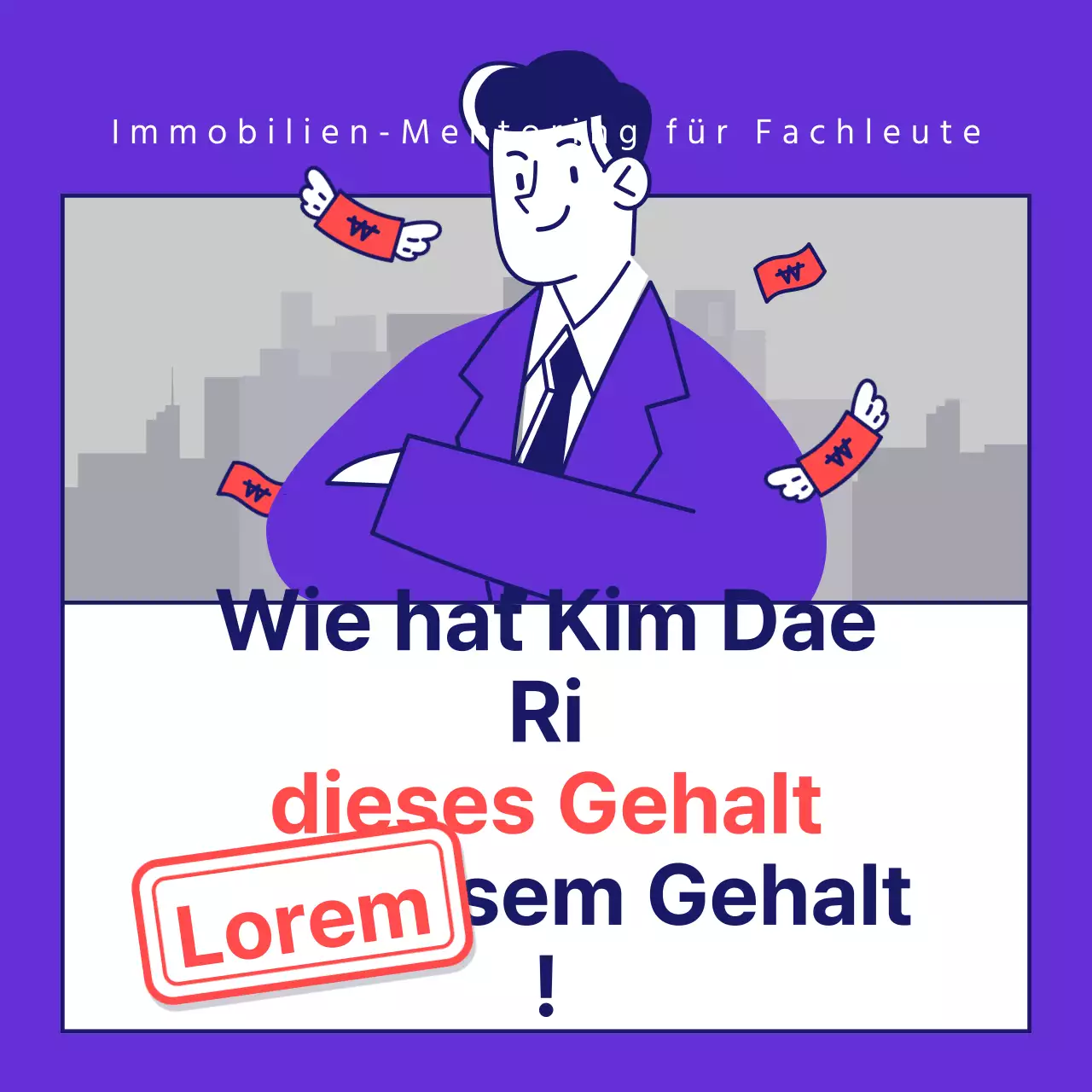 Einfache, violette und rote Schulungsunterlagen für Büroangestellte im Immobilienbereich