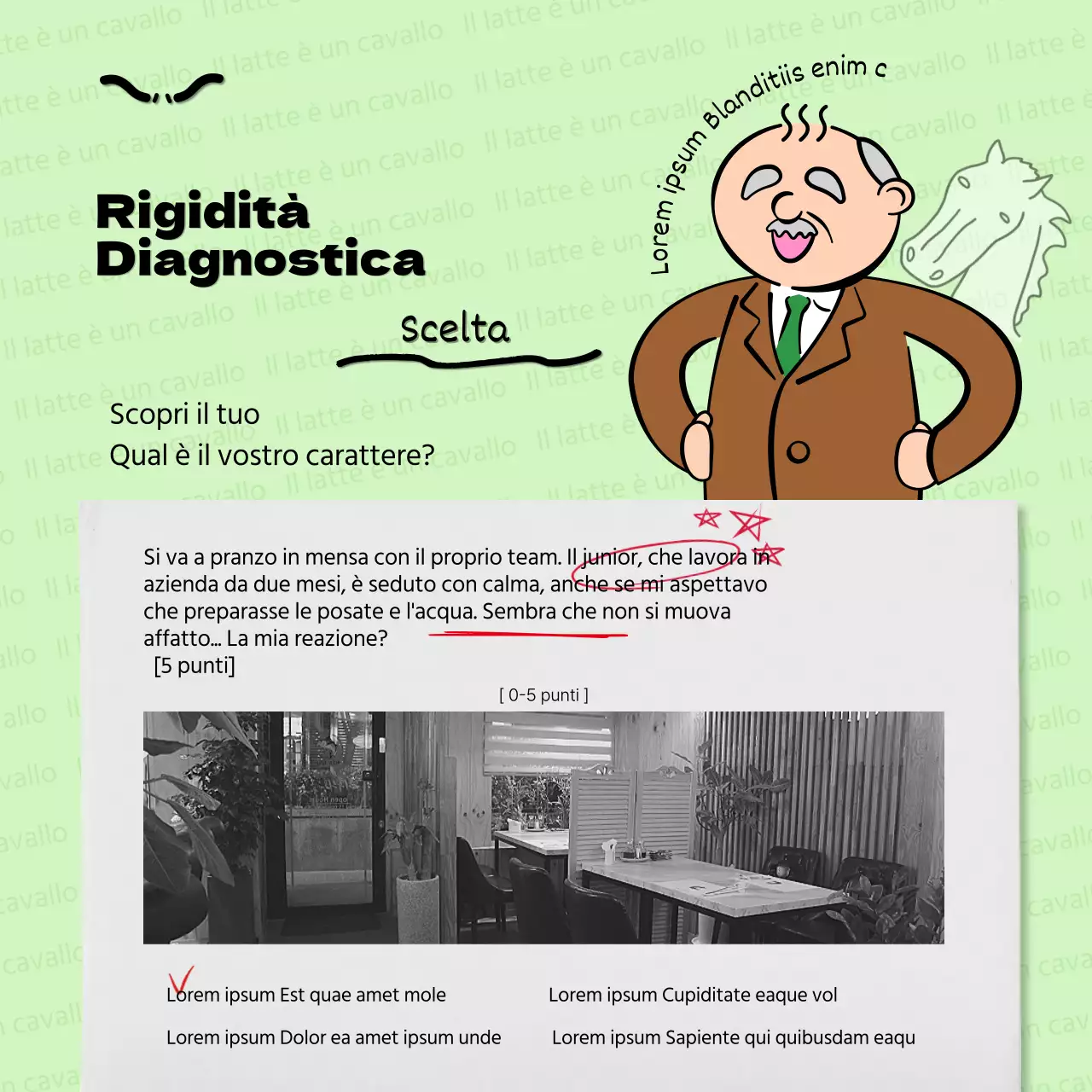 Promuovere il Gag Level Test in rosso e nero