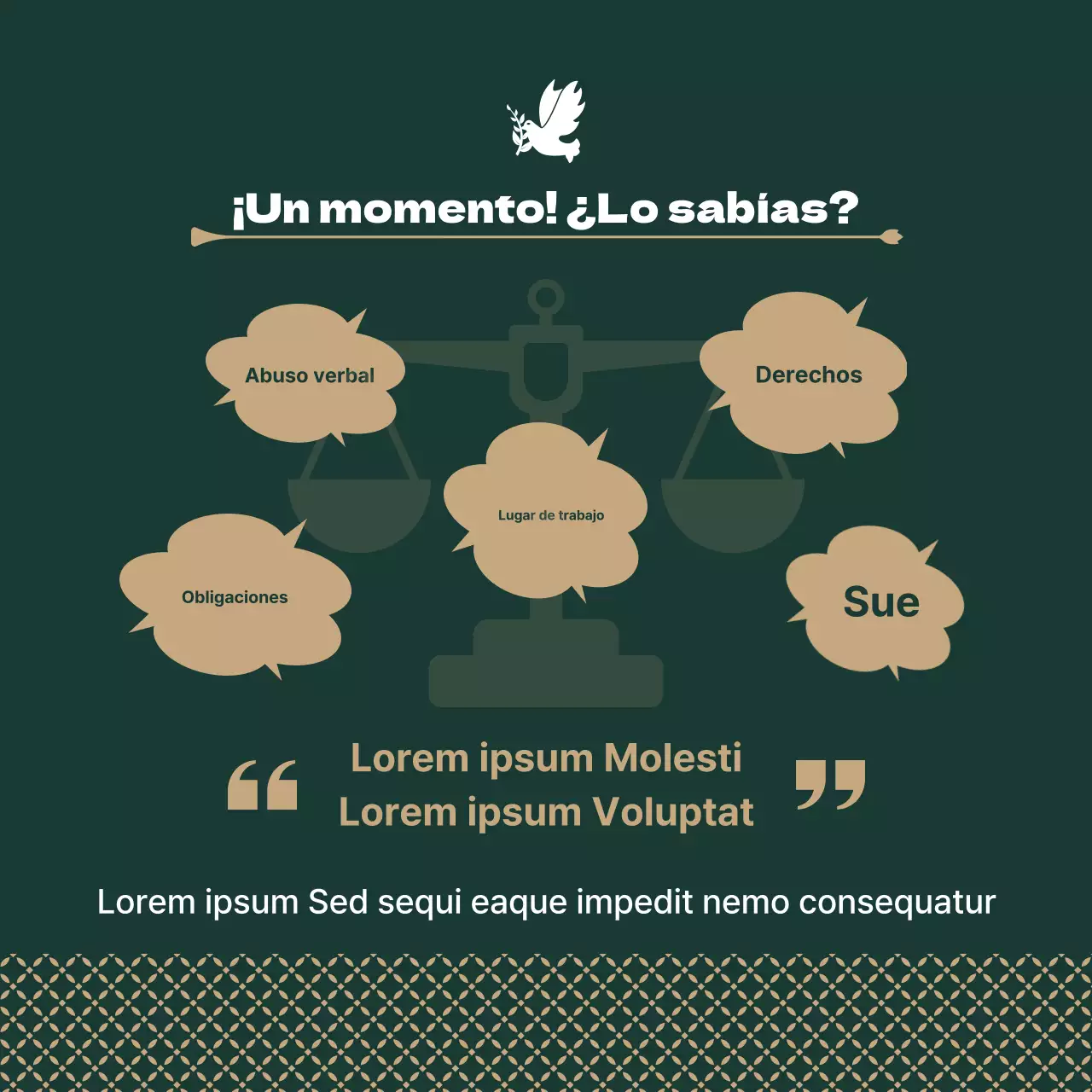 Promueva un moderno despacho de abogados en caqui y dorado