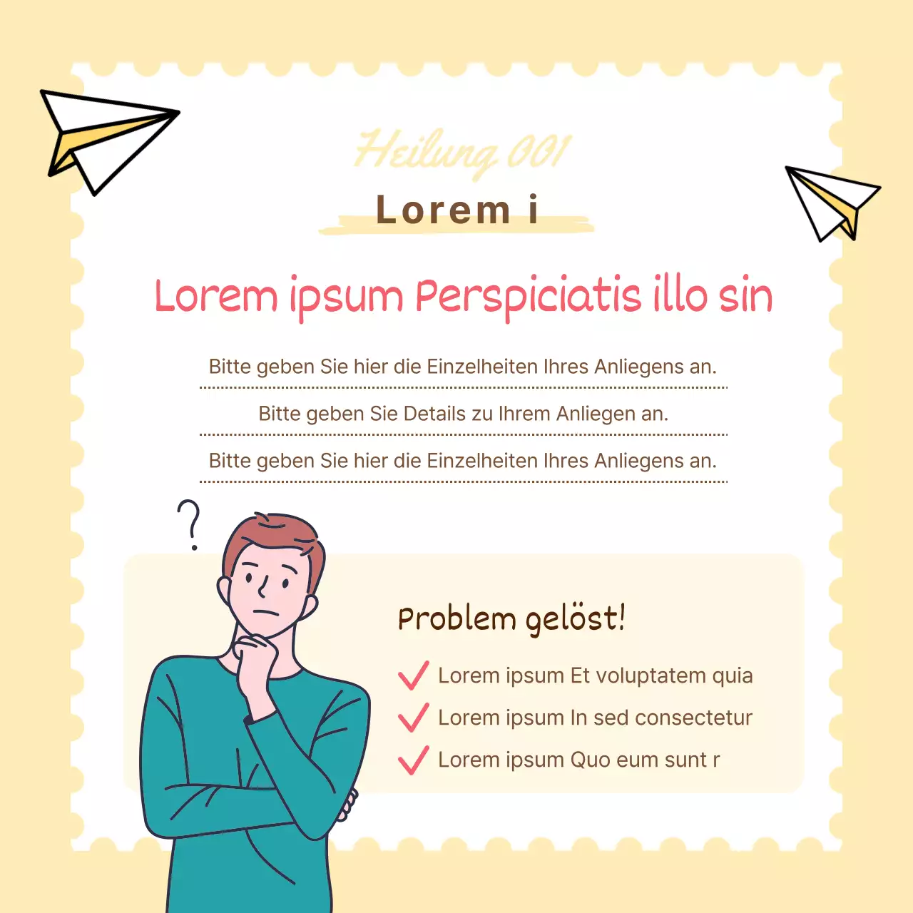 Förderung des klassischen gelb-rosa Heilzentrums Worry Centre