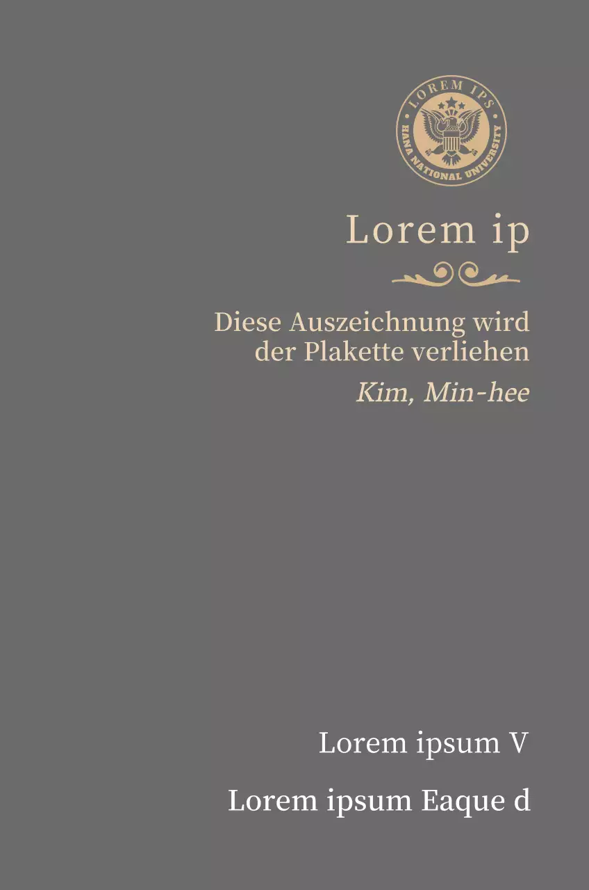 Luxuriöse Abschlussplakette mit Schullogo und Goldverzierung