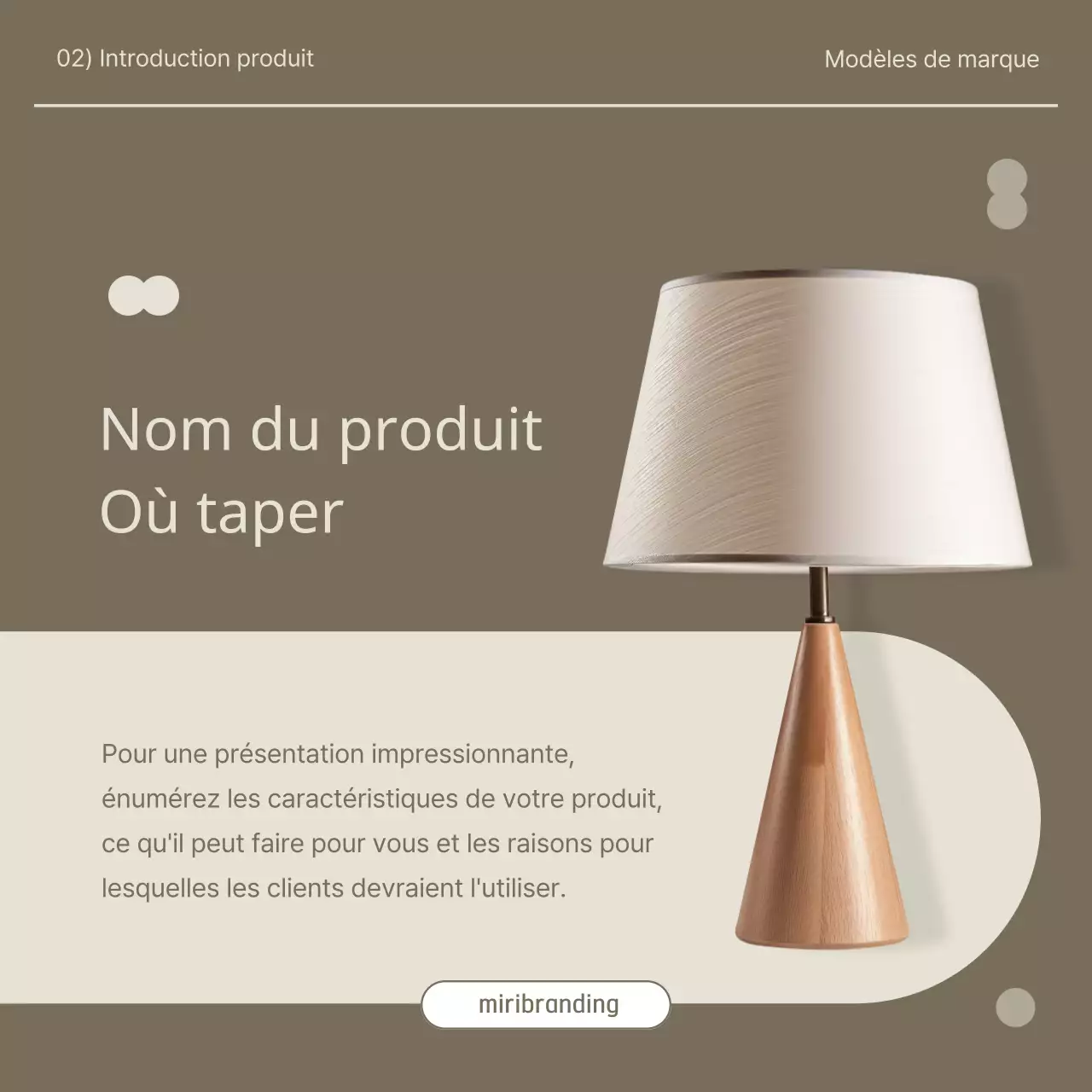 Promouvoir un kit de marque intérieur simple en kaki et beige