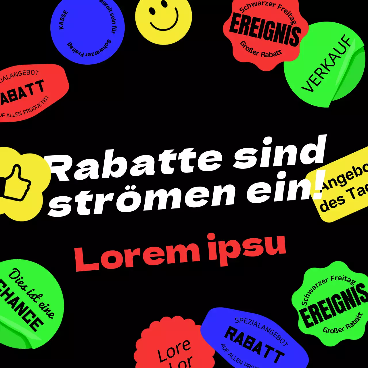 Trendige Black Friday-Anzeigen auf schwarzem Hintergrund