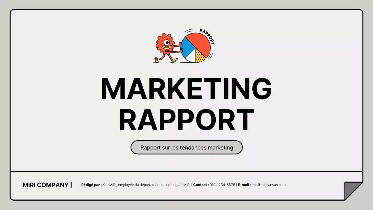 Un rapport marketing simple en gris et blanc