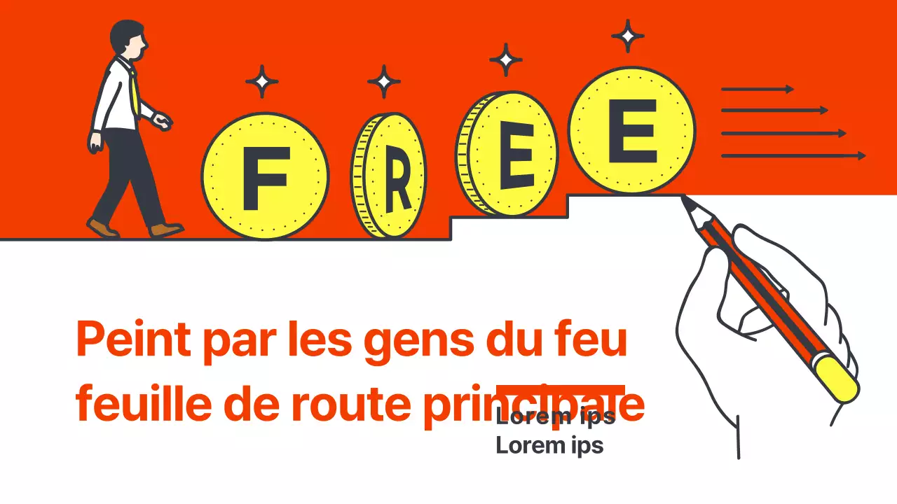 Un simple guide orange et jaune de la feuille de route du pompier