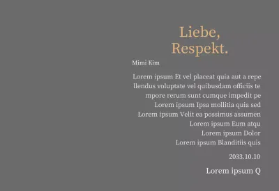 Edle Danksagungstafel mit Gold und Blättern