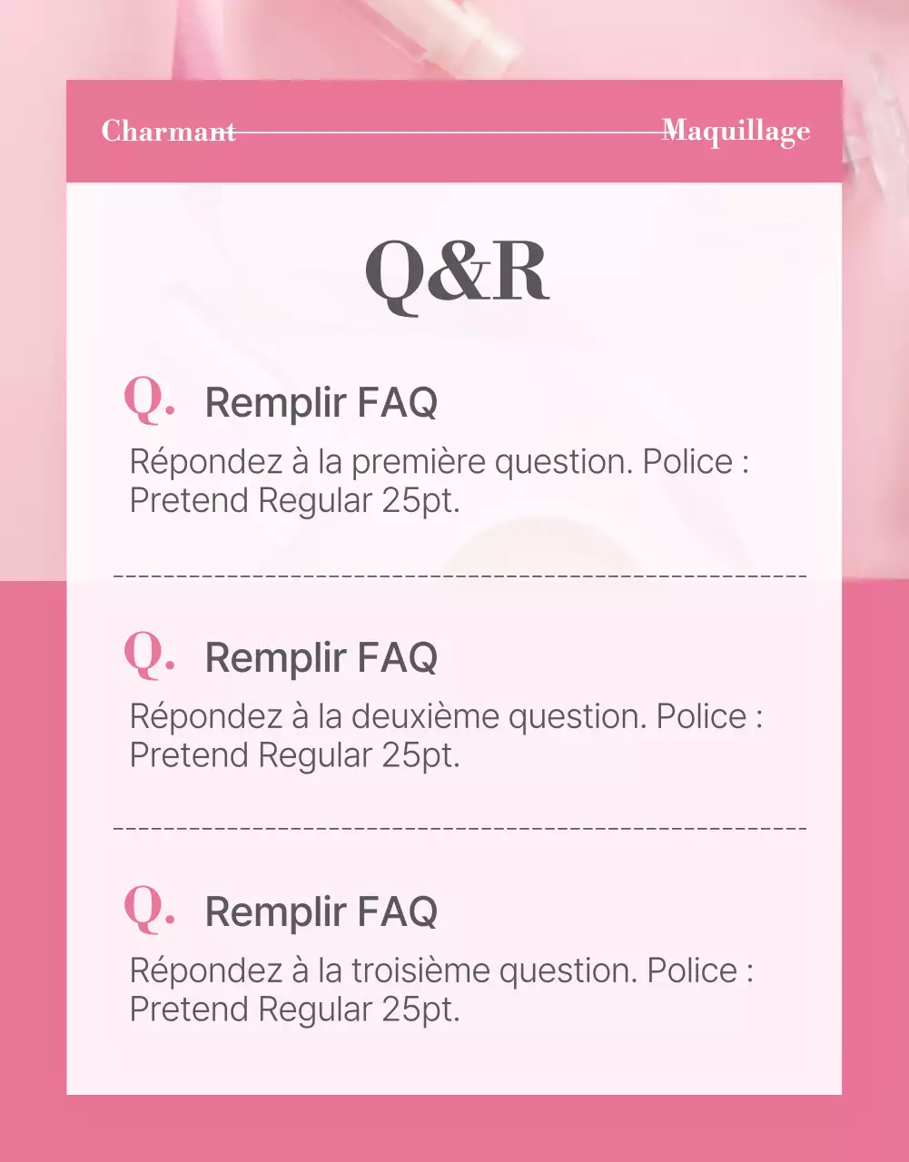 Promouvoir les cosmétiques dans des tons modernes de rose