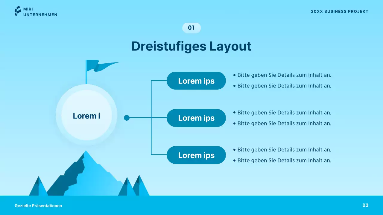 Einfache Geschäftspräsentationen in Blau