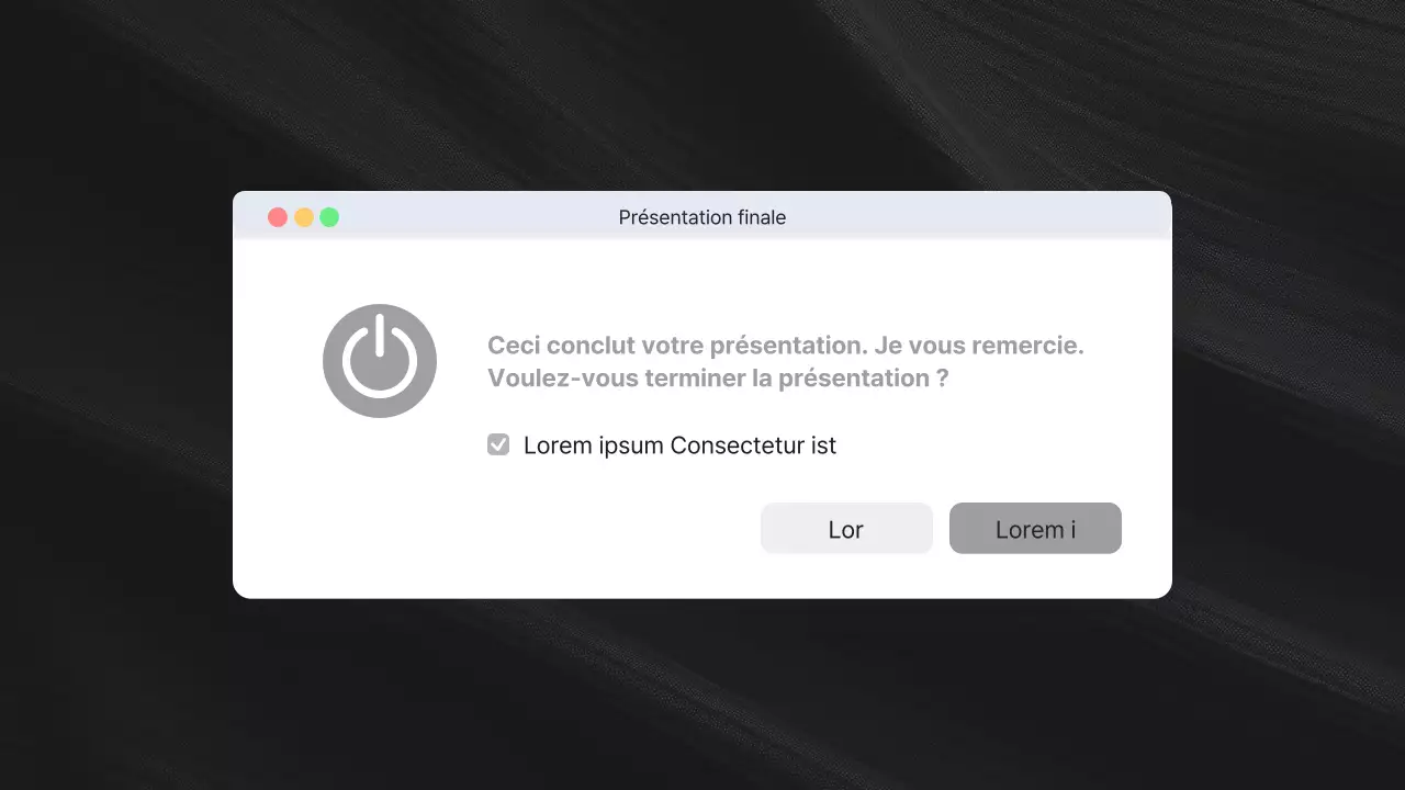 Proposition d'interface utilisateur moderne en noir
