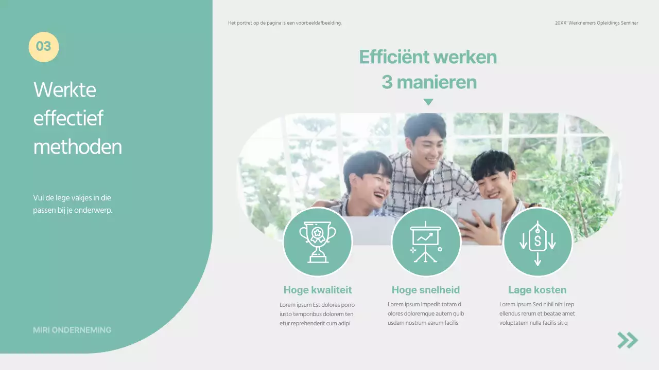 Groene en eenvoudige trainingsmaterialen voor onboarding-seminars voor nieuwe werknemers