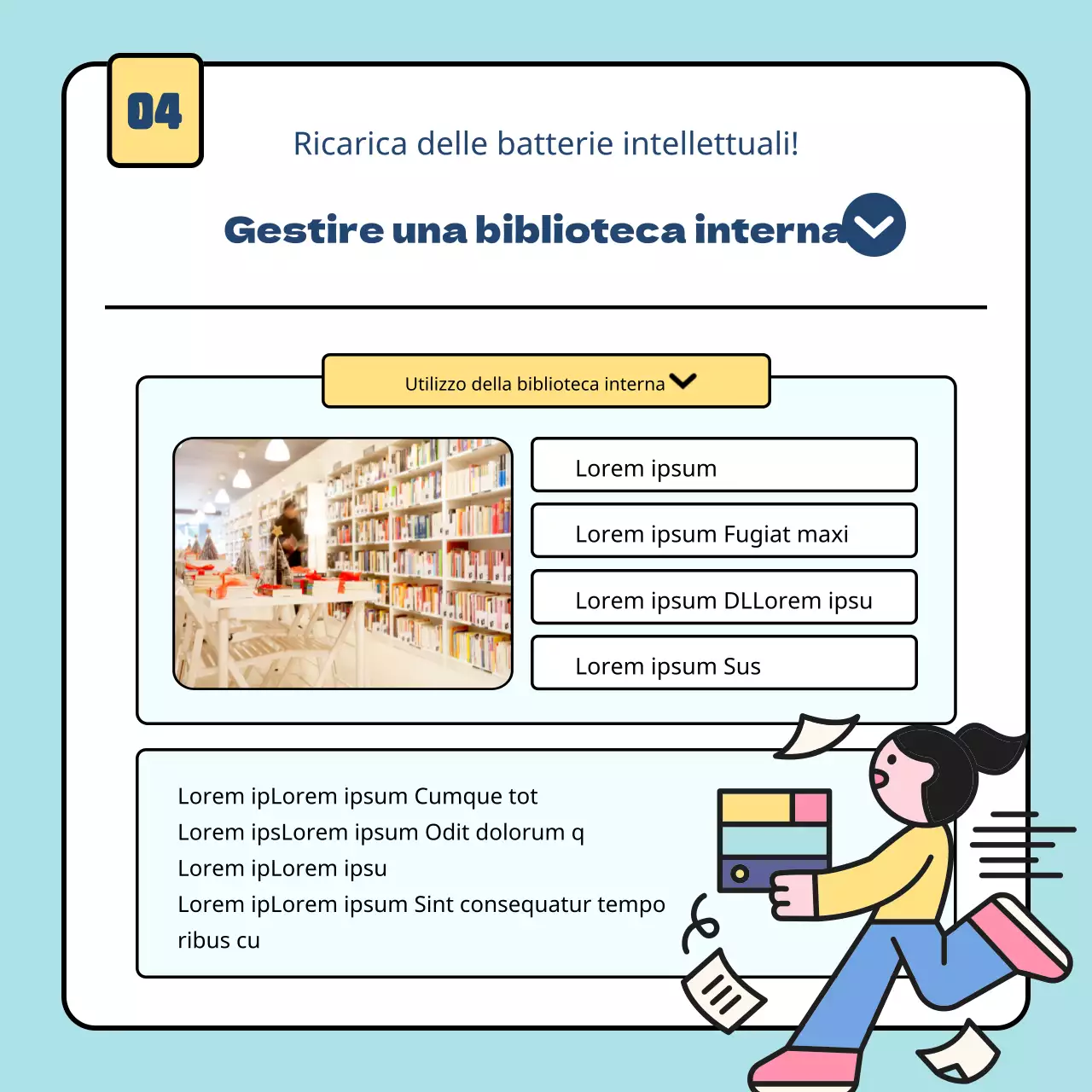 Guida a semplici programmi di formazione aziendale in azzurro e giallo