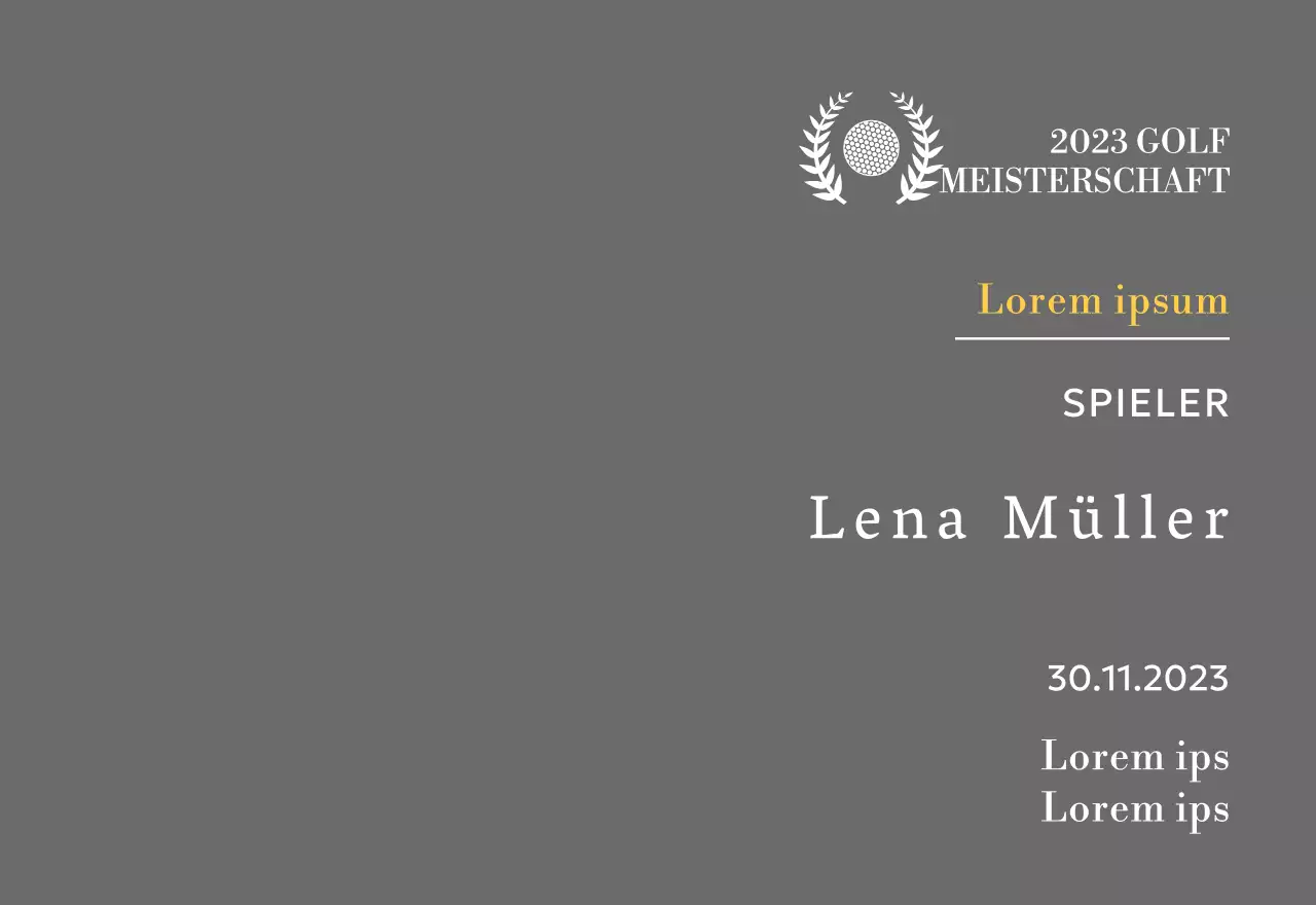 Golf Hole-in-One-Spieler-Siegerplakette mit Golfball und Lorbeerkranz Illustration