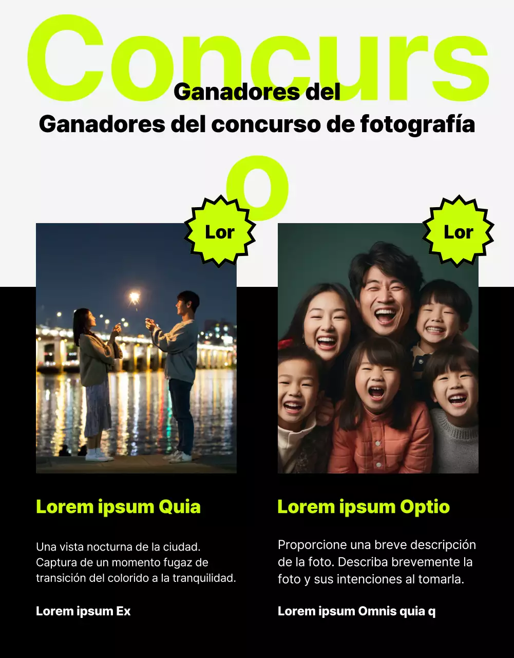 Un moderno boletín interno con toques verde lima