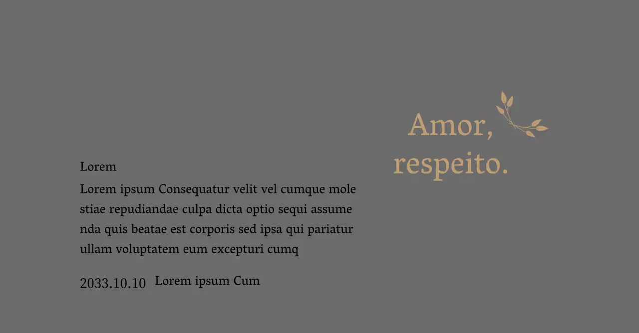 Placa de agradecimento elegante com ouro e folhas