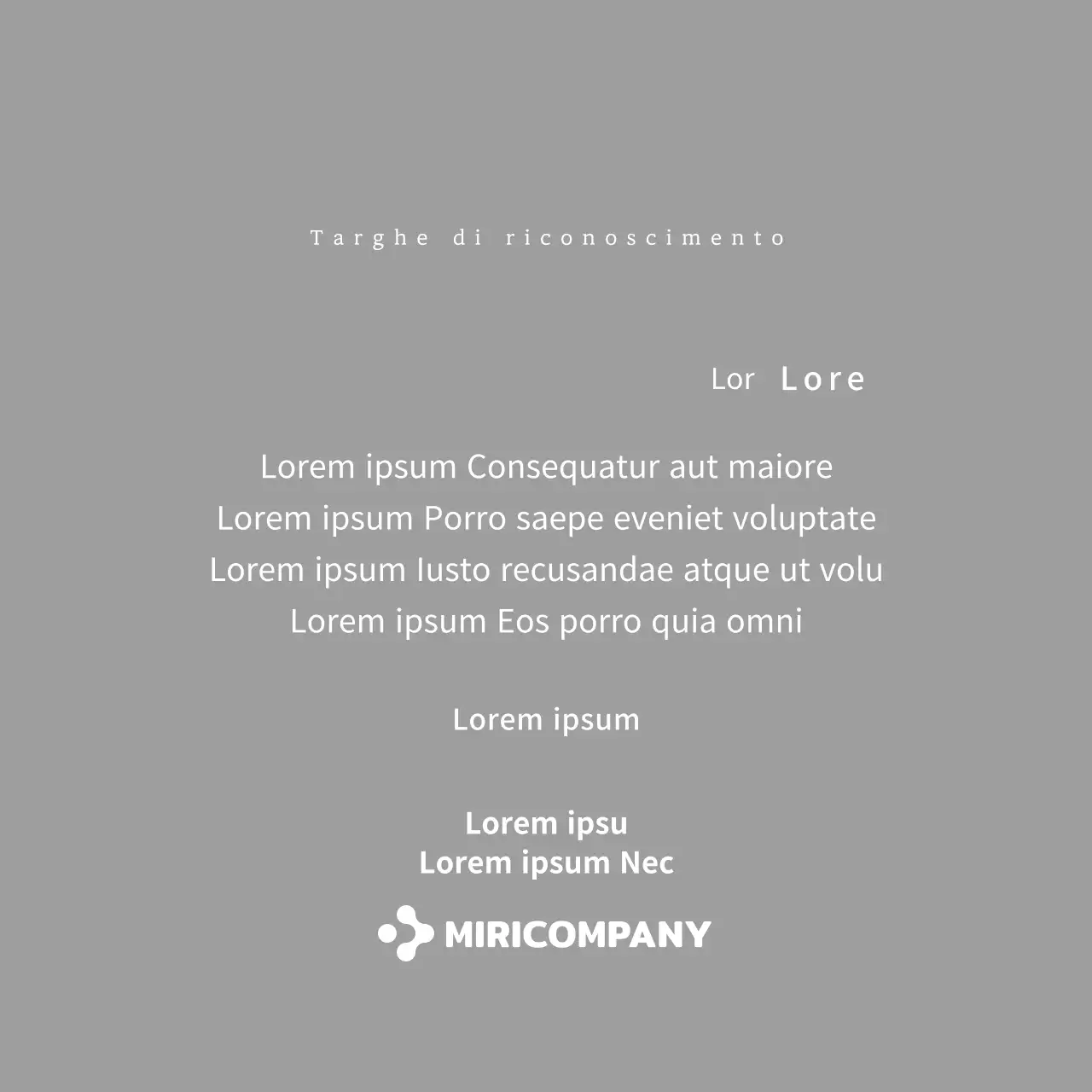 Una semplice targa bianca con il logo della vostra azienda