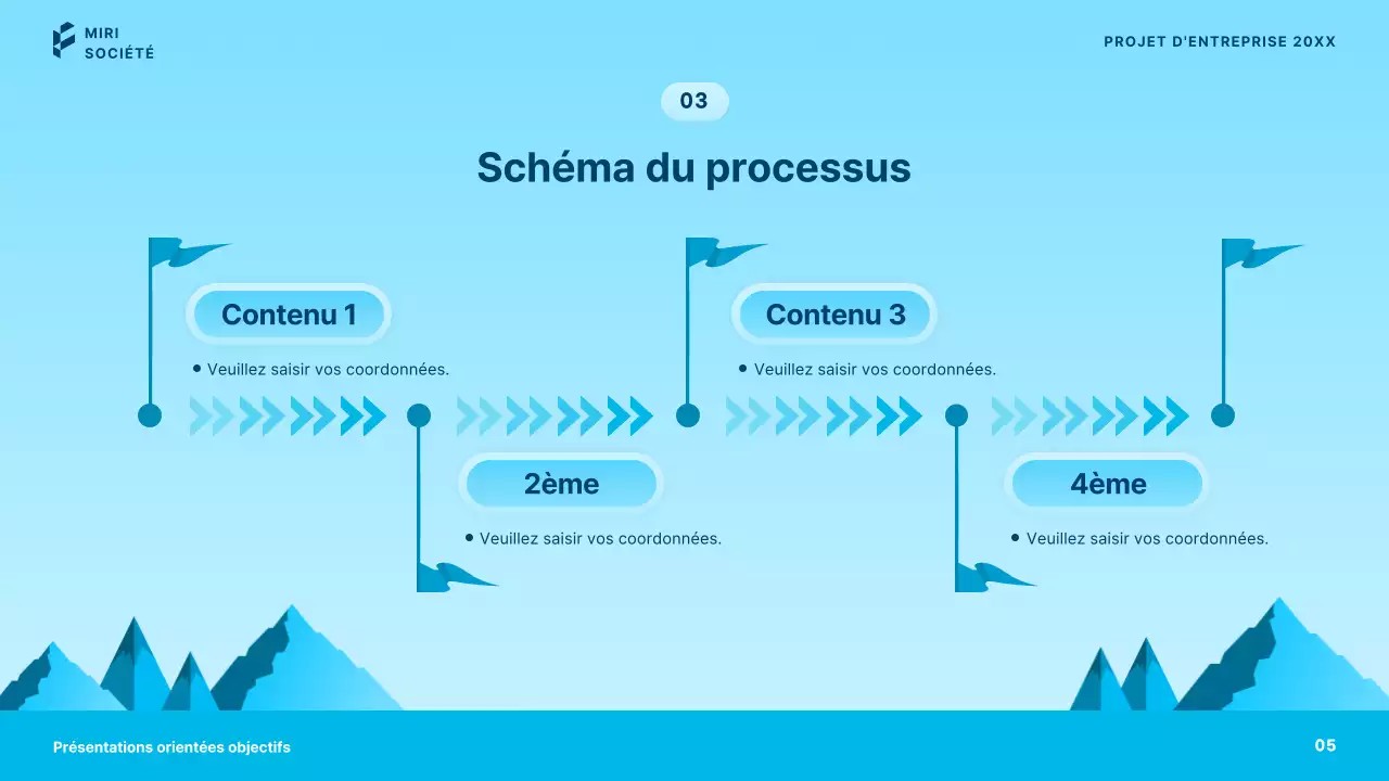 Présentations d'affaires simples en bleu