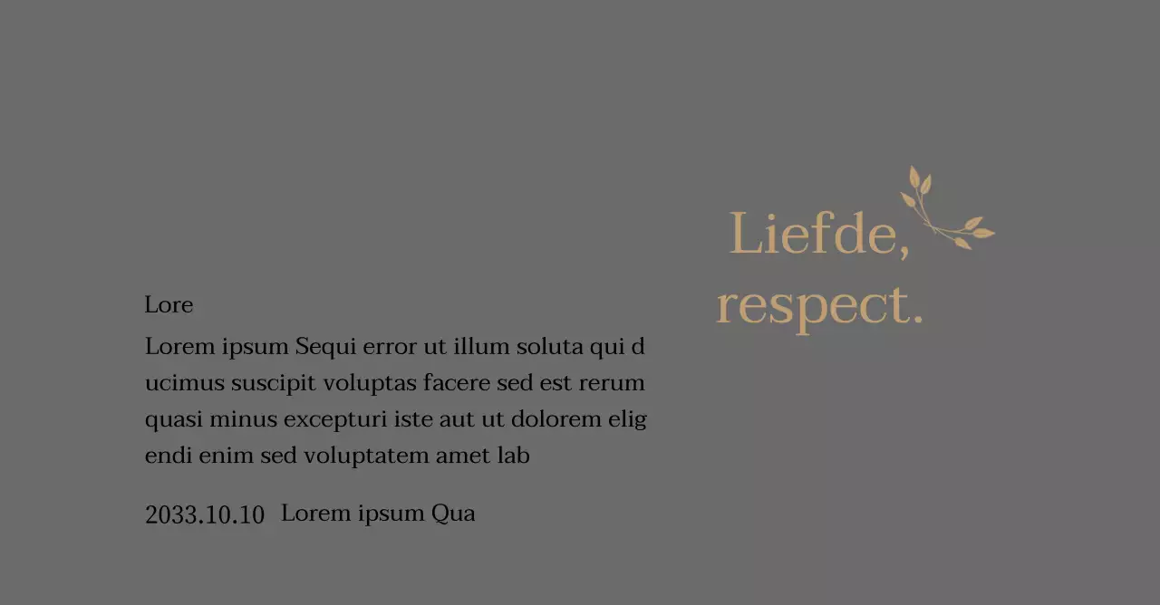 Classy bedankbord met goud en bladeren