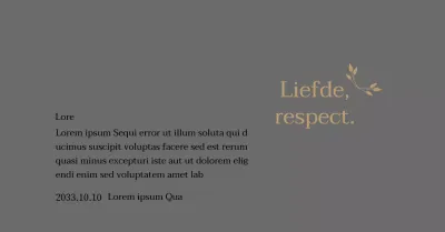 Classy bedankbord met goud en bladeren