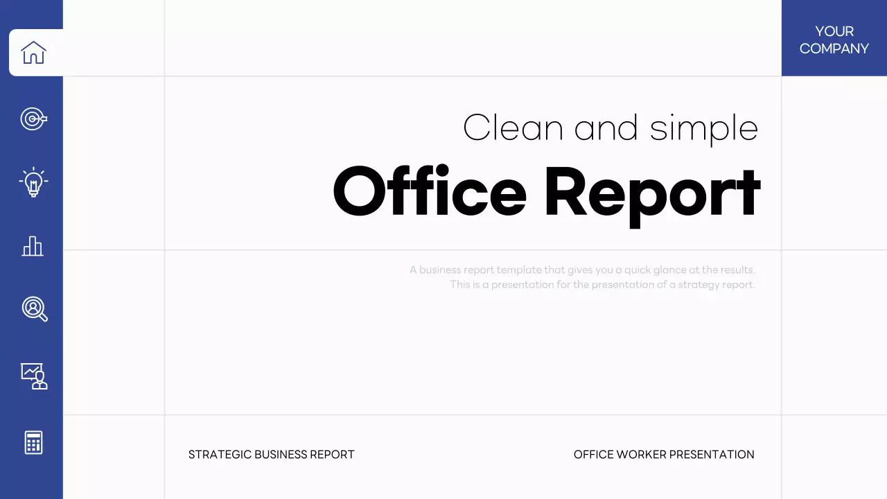 블루 심플 오피스 보고서 문서 프레젠테이션