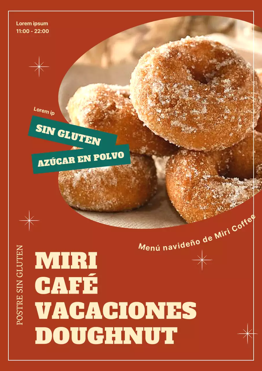 Promociona un menú de postres navideños kitsch en rojo y menta